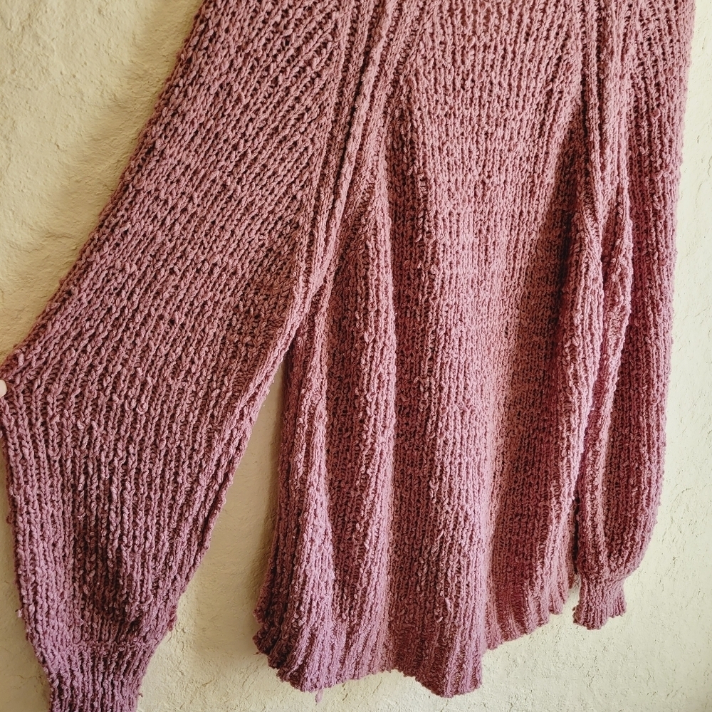 Umgee Mauve Pink Knit Oversized Sweater Side Split Small - Picture 10 of 14